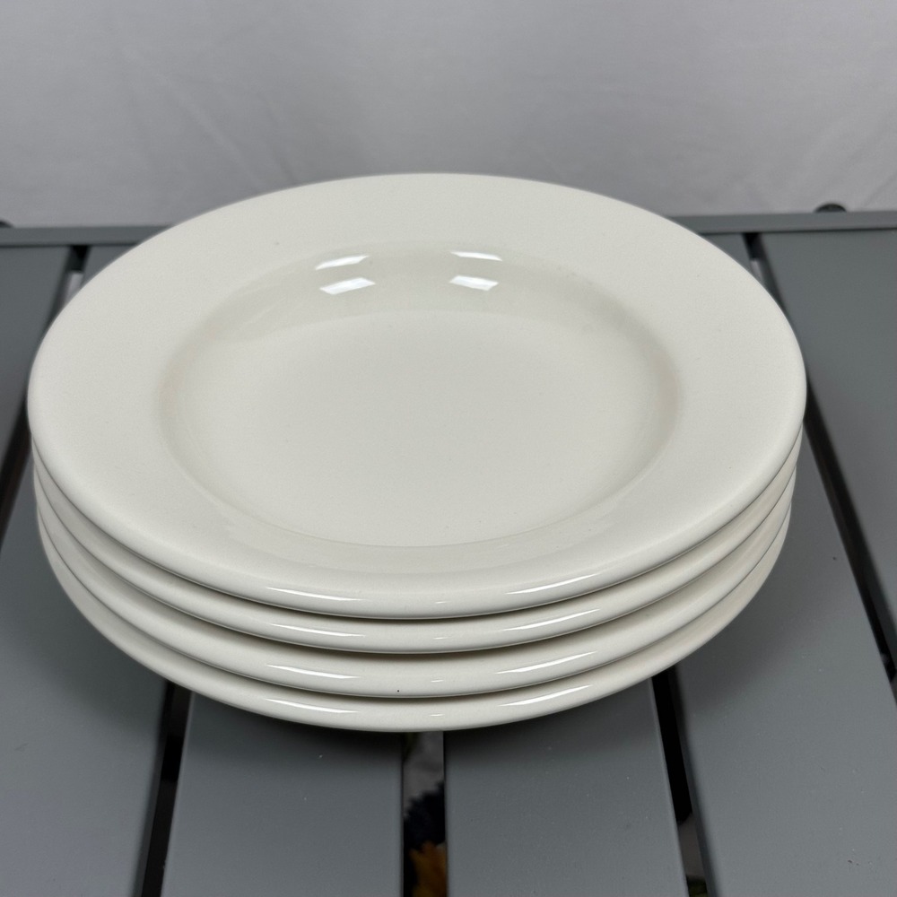 Set of 4x Buffalo China Vintage Restaurant Ware Cream Bread Plates 7 3/4"